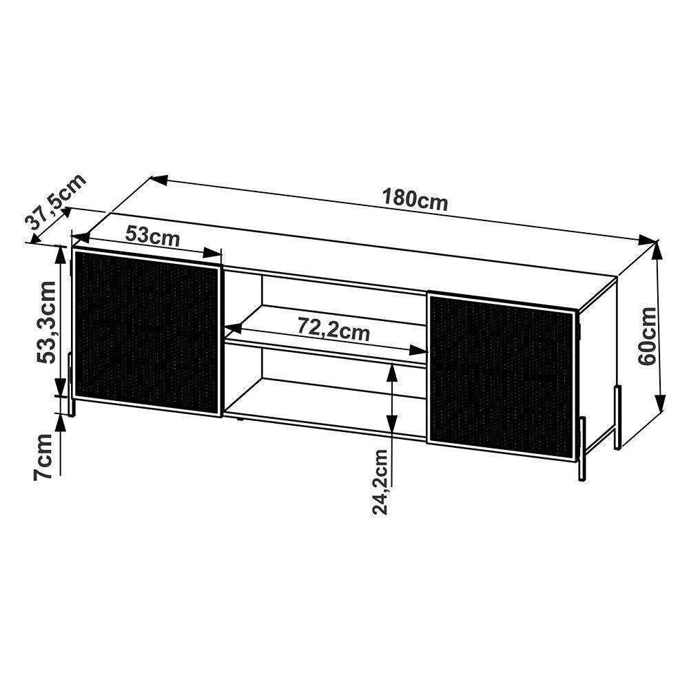 Rack New Hanover E Preto 180 Cm - D'rossi - 4