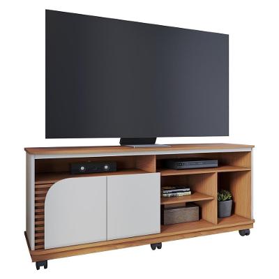 Rack Bancada Para Tv Até 65 Polegadas Com Rodízios Freijo-off White Matte Freijo-off White Matte