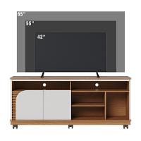 Rack Bancada Para Tv Até 65 Polegadas Com Rodízios Freijo-off White Matte Freijo-off White Matte - 2