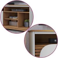 Rack Bancada Para Tv Até 65 Polegadas Com Rodízios Freijo-off White Matte Freijo-off White Matte - 3