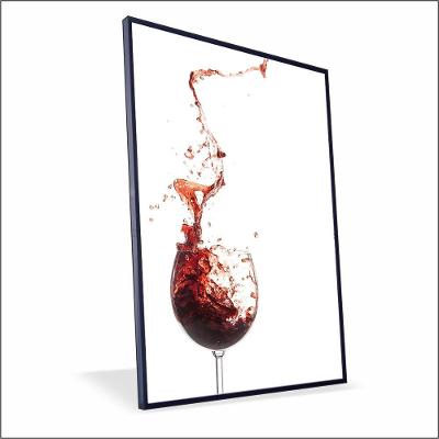 Quadro Explosão De Vinho Canvas Com Vidro Tamanho-moldura 60x40 Caixa Cor Preta