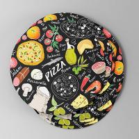 Kit Capa De Sousplat Estampado Com Guardanapos Mesa Posta Jogo Americano 04 Lugares - Decoração Cozinha Cor Pizza Preto - 3