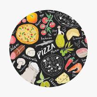 Kit Capa De Sousplat Estampado Com Guardanapos Mesa Posta Jogo Americano 04 Lugares - Decoração Cozinha Cor Pizza Preto - 5