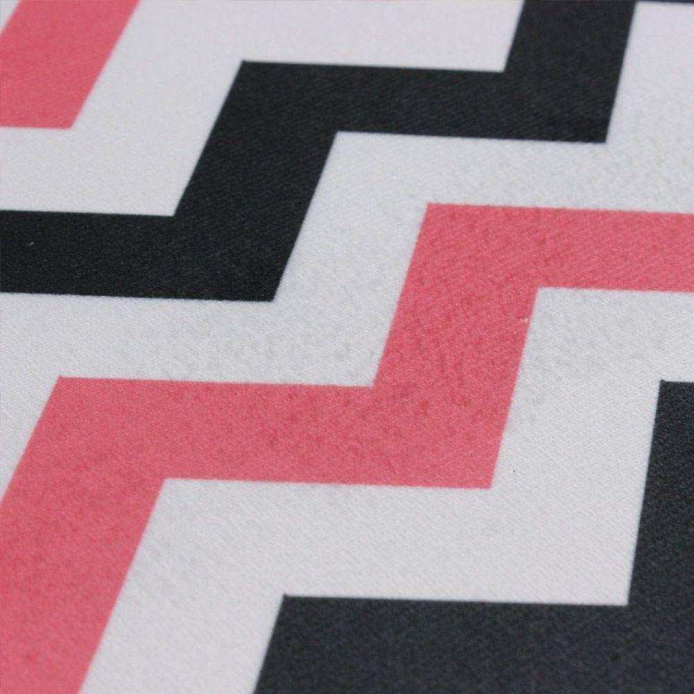 Kit 02 Capas para Almofada Tecido Zig Zag Preto e Rosa - 7