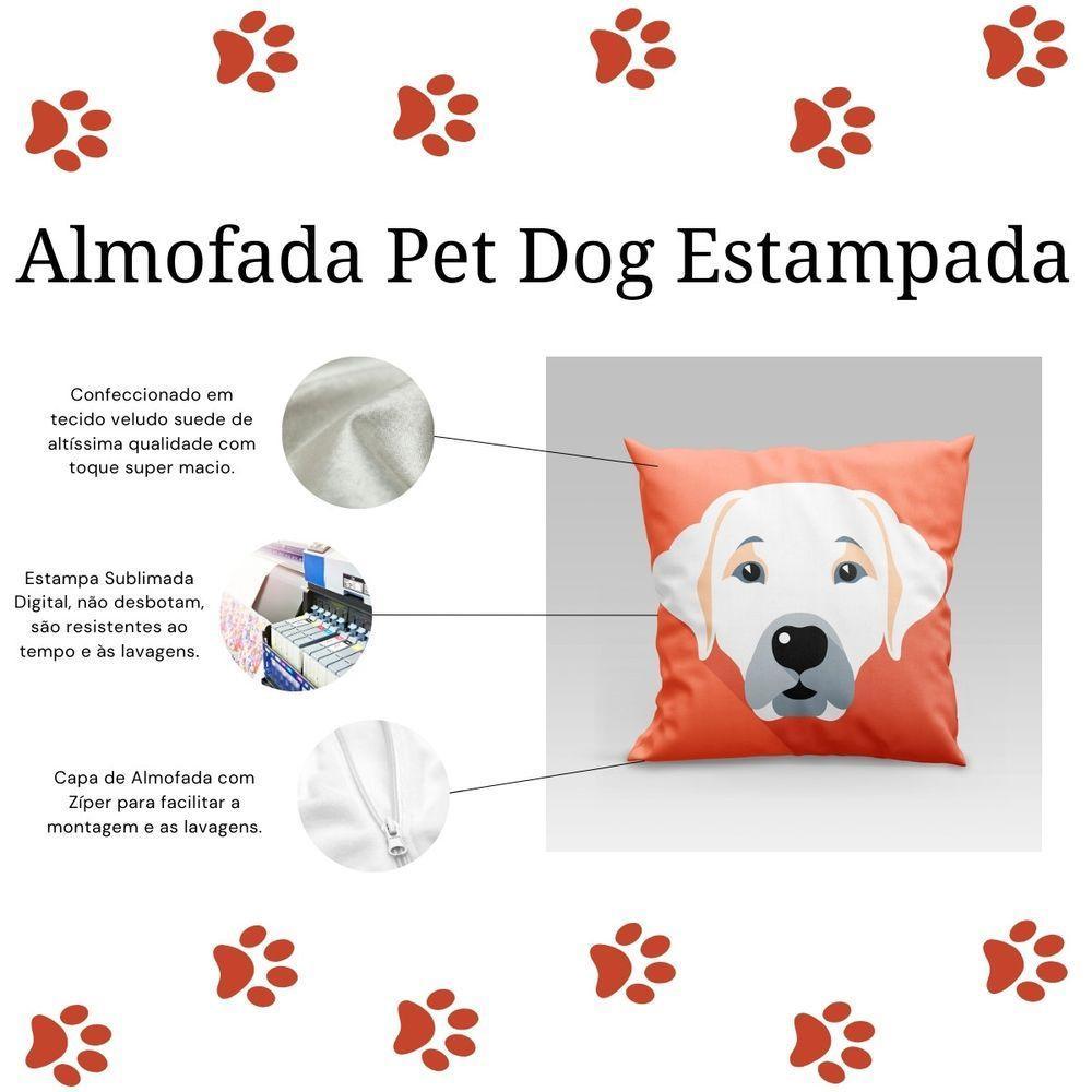 Capa De Almofada Estampada Pet Dog Em Veludo Suede 45cm X 45cm Raças Cachorros Labrador - 3