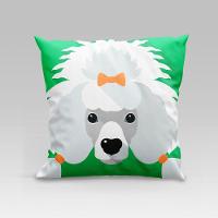 Capa De Almofada Estampada Pet Dog Em Veludo Suede 45cm X 45cm Raças Cachorros Poodle - 1