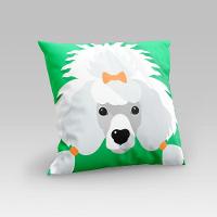 Capa De Almofada Estampada Pet Dog Em Veludo Suede 45cm X 45cm Raças Cachorros Poodle - 4