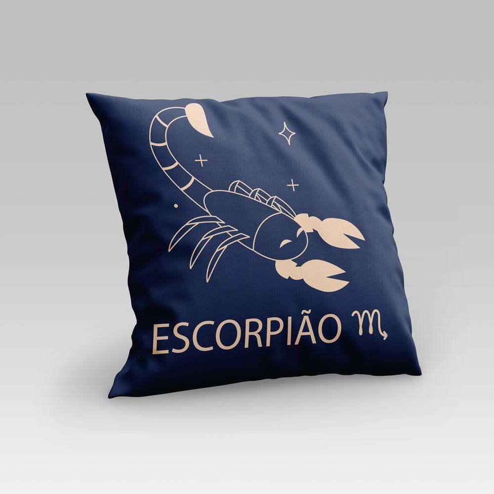 Capa De Almofada Estampada Signos Do Zodíaco Em Veludo Suede 45cm X 45cm Escorpião - 5