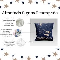 Capa De Almofada Estampada Signos Do Zodíaco Em Veludo Suede 45cm X 45cm Escorpião
