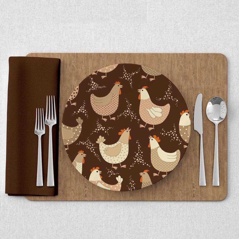 Capa De Sousplat Estampado Com Guardanapos Mesa Posta Jogo Americano 10 Lugares Pizza Preto - 4