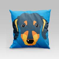 Capa De Almofada Estampada Pet Dog Em Veludo Suede 45cm X 45cm Raças Cachorros Dachshund Salsicha - 1