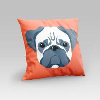 Capa De Almofada Estampada Pet Dog Em Veludo Suede 45cm X 45cm Raças Cachorros Pug - 3