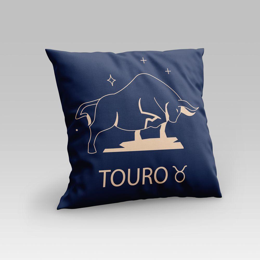 Capa De Almofada Estampada Signos Do Zodíaco Em Veludo Suede 45cm X 45cm Touro - 5