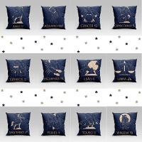 Capa De Almofada Estampada Signos Do Zodíaco Em Veludo Suede 45cm X 45cm Peixes - 2