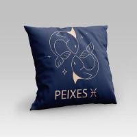 Capa De Almofada Estampada Signos Do Zodíaco Em Veludo Suede 45cm X 45cm Peixes - 5