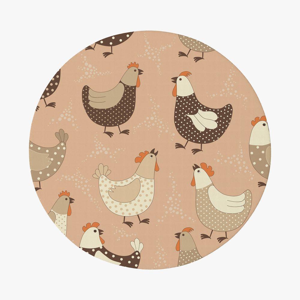 Capa De Sousplat Estampado Com Guardanapos Mesa Posta Jogo Americano 10 Lugares Galinha Bege - 5