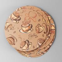 Capa De Sousplat Estampado Com Guardanapos Mesa Posta Jogo Americano 10 Lugares Café Bege - 2