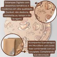 Capa De Sousplat Estampado Com Guardanapos Mesa Posta Jogo Americano 10 Lugares Café Bege - 5