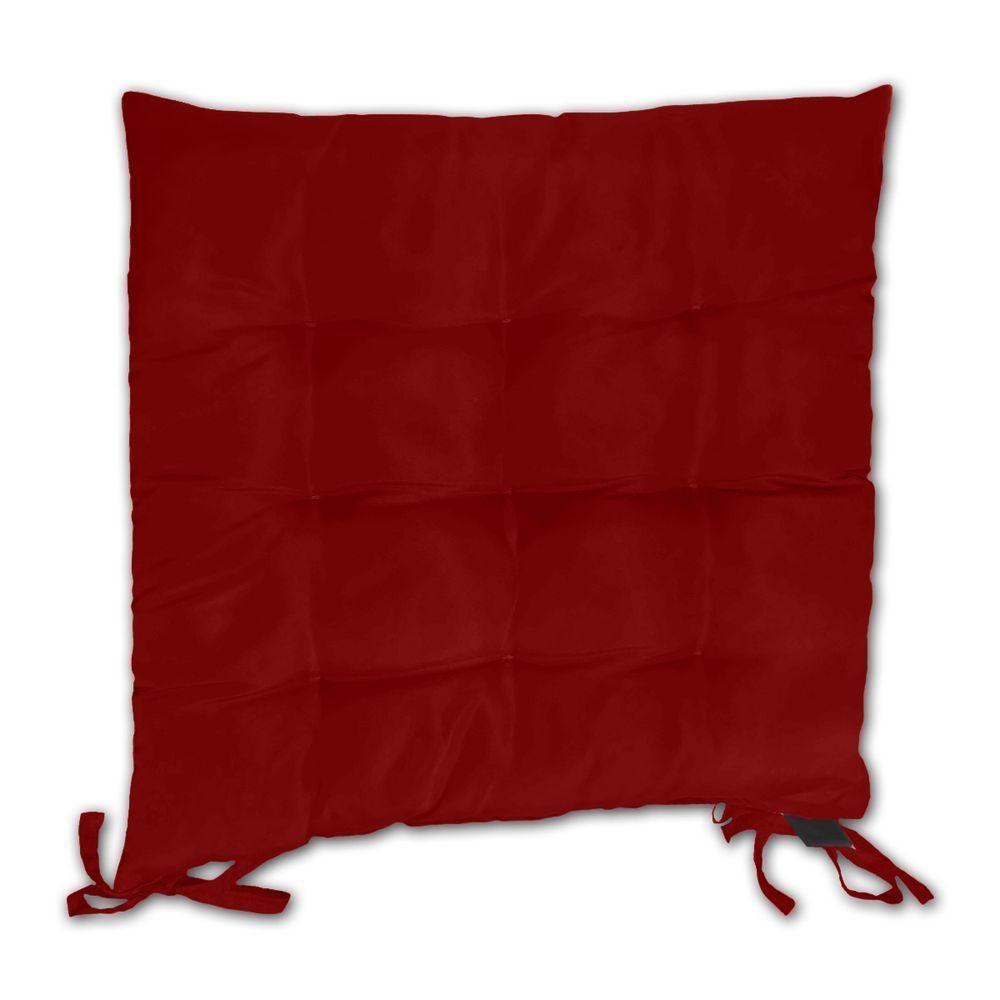 Kit 02 Almofadas Assento Futon Flat Para Cadeira 40x40 Vermelho - 5