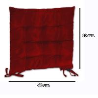 Kit 02 Almofadas Assento Futon Flat Para Cadeira 40x40 Vermelho - 3