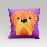 Capa De Almofada Estampada Pet Dog Em Veludo Suede 45cm X 45cm Raças Cachorros Dogue De Bordeaux - 1