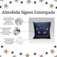 Capa De Almofada Estampada Signos Do Zodíaco Em Veludo Suede 45cm X 45cm Câncer