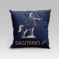 Capa De Almofada Estampada Signos Do Zodíaco Em Veludo Suede 45cm X 45cm Sagitário - 1