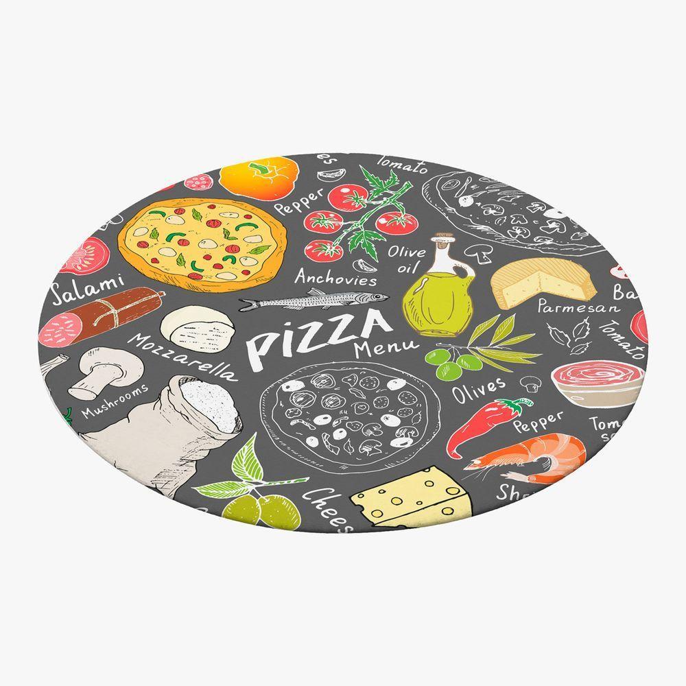 Capa De Sousplat Estampado Com Guardanapos Mesa Posta Jogo Americano 10 Lugares Pizza Cinza - 4