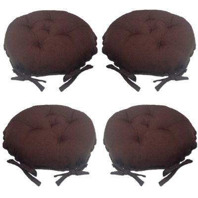 Kit 04 Almofadas Futon Redondo Assento Para Cadeira 40x40 Marrom