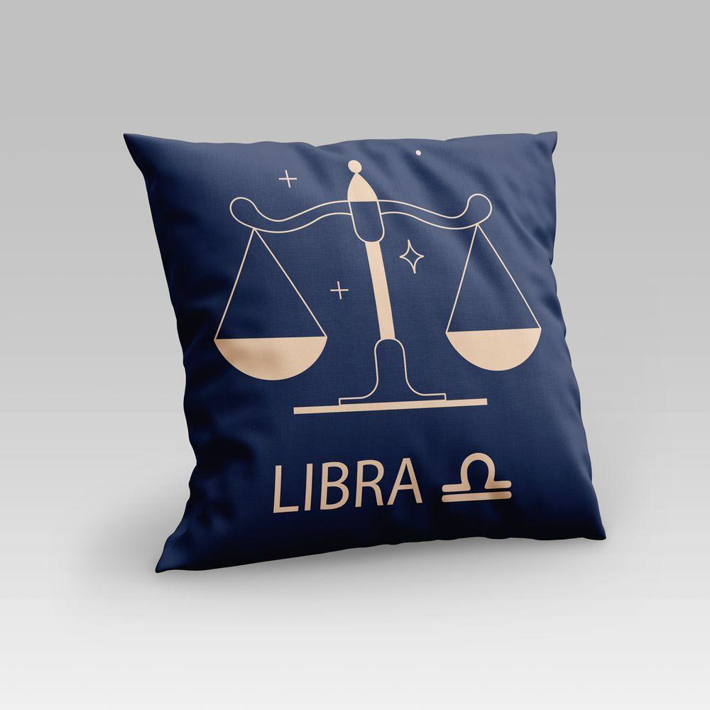 Capa De Almofada Estampada Signos Do Zodíaco Em Veludo Suede 45cm X 45cm Libra - 5