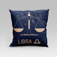 Capa De Almofada Estampada Signos Do Zodíaco Em Veludo Suede 45cm X 45cm Libra - 1