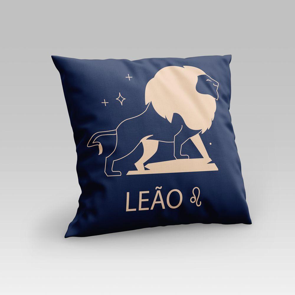 Capa De Almofada Estampada Signos Do Zodíaco Em Veludo Suede 45cm X 45cm Leão - 5