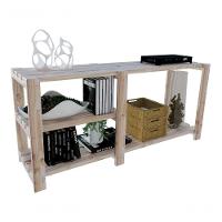 Mesa Com Prateleira Básica Madeira 110cm 100% Pinus - 3