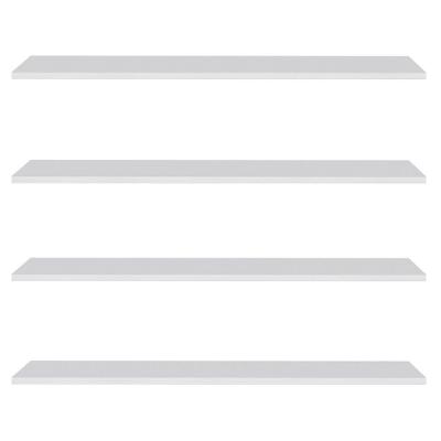 Prateleira Flutuante De Quarto Adulto Kit 4 Suporte Invisível 91cm Yara Branco - Lumil