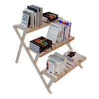 Porta Livros De Madeira Pinus Design Piramide Escada  - 1