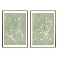 Kit 02 Quadros De Parede Decorativo Canvas Silhueta 60 Cm M02 - D'rossi - 1