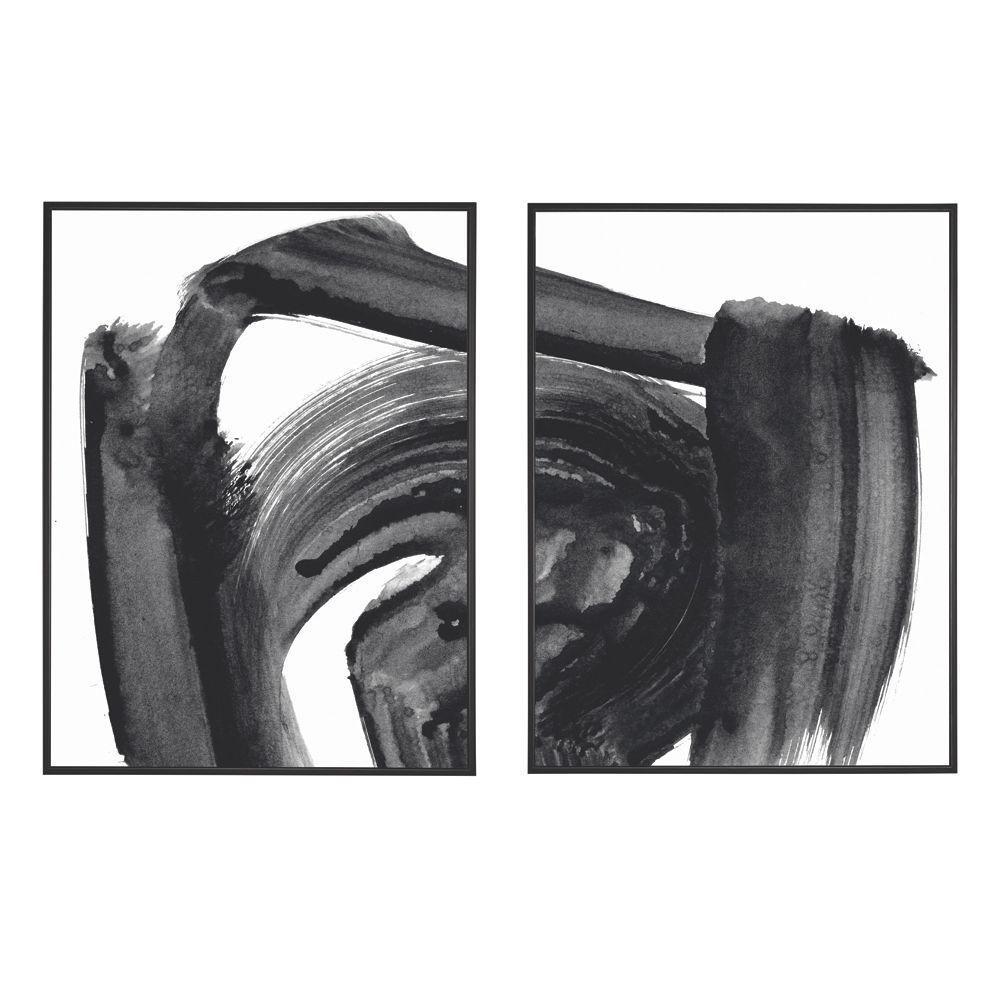 Kit 02 Quadros De Parede Decorativo Canvas Abstrasto 80 Cm M02 - D'rossi - 1