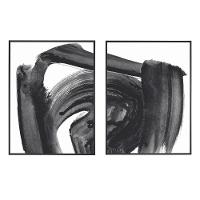 Kit 02 Quadros De Parede Decorativo Canvas Abstrasto 80 Cm M02 - D'rossi - 1