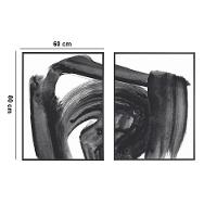 Kit 02 Quadros De Parede Decorativo Canvas Abstrasto 80 Cm M02 - D'rossi - 2