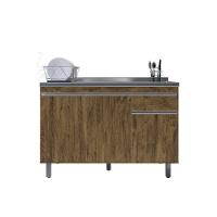 Balcão Gabinete De Pia Sem Tampo 120cm 3 Portas Pop - Nathan Móveis Cor Chocolate - 1