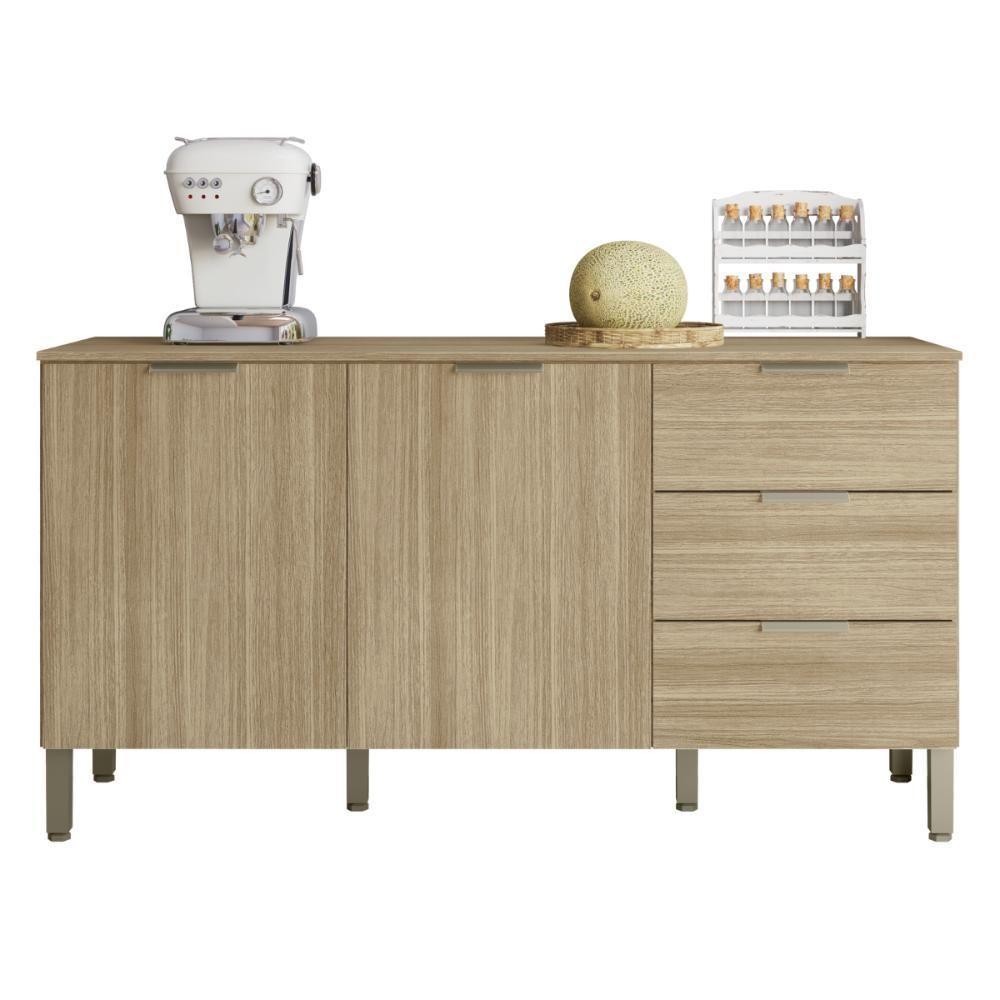 Balcão de Cozinha com 2 Portas e 2 Gavetas Riga Freijó - 1