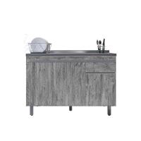 Balcão Gabinete De Pia Sem Tampo 120cm 3 Portas Pop - Nathan Móveis Cor Rustico