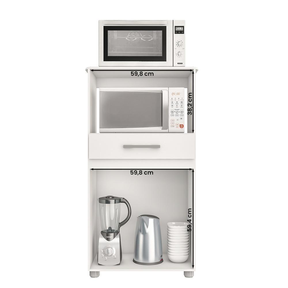 Armario Multiuso Havana New Cozinha Com 2 Portas E 1 Gaveta Branco Branco - 3