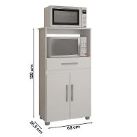 Armario Multiuso Havana New Cozinha Com 2 Portas E 1 Gaveta Branco Branco - 2