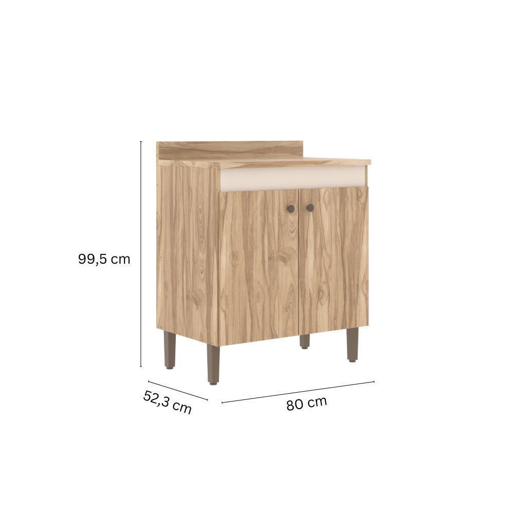 Balcão 80 Cm Co11203 Carvalho Veneza Oak Cristalo Decibal - 3