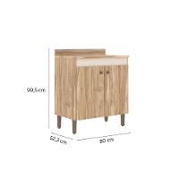 Balcão 80 Cm Co11203 Carvalho Veneza Oak Cristalo Decibal - 3