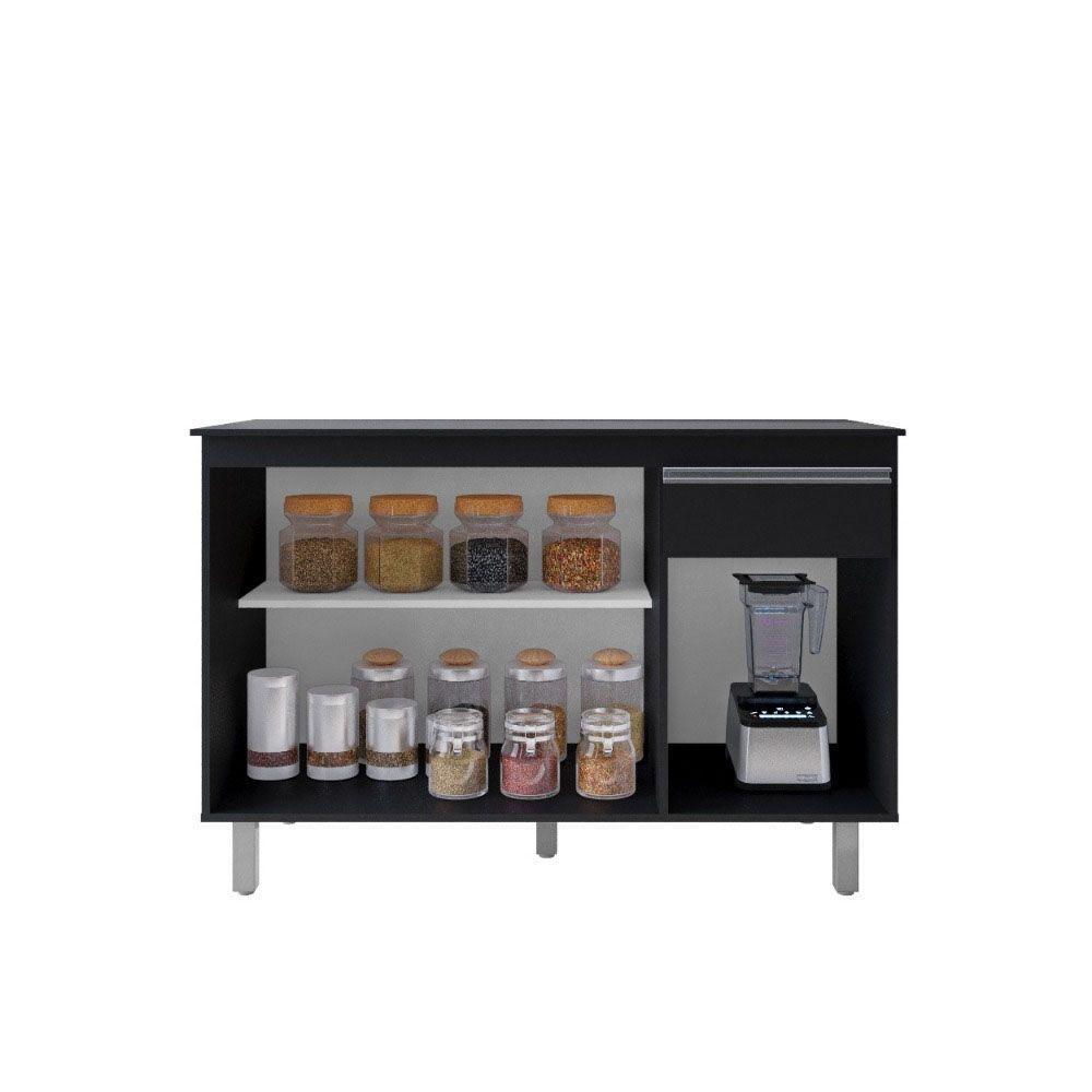 Balcão Gabinete De Pia Sem Tampo 120cm 3 Portas Pop - Nathan Móveis Cor Branco - 6