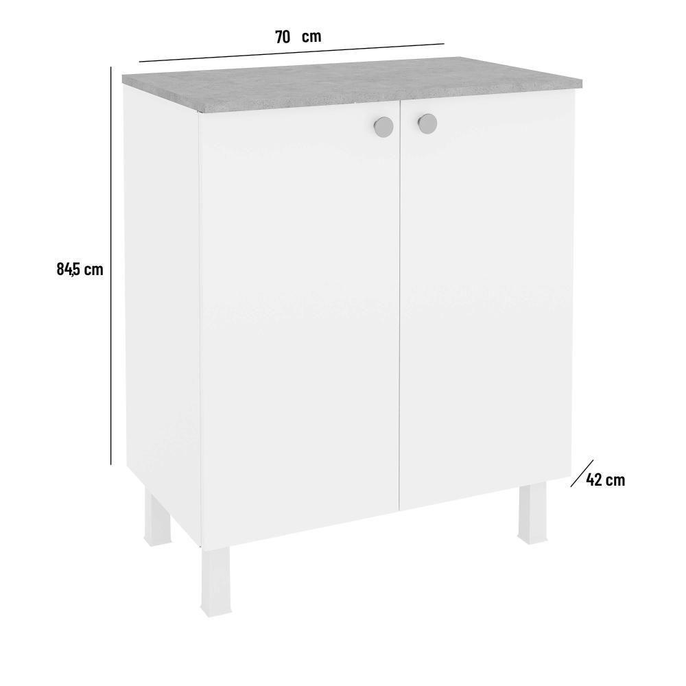 Armário Balcão Multiuso Para Lavanderia Duo 2 Portas Branco - 6