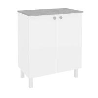 Armário Balcão Multiuso Para Lavanderia Duo 2 Portas Branco - 1