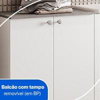 Armário Balcão Multiuso Para Lavanderia Duo 2 Portas Branco - 2